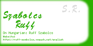 szabolcs ruff business card